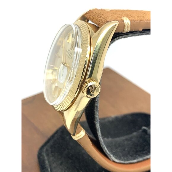 Rolex Men's Watch 1803 Day Date Vintage Swiss Automatic 18k Gold Leather 36mm - Picture 5 of 14